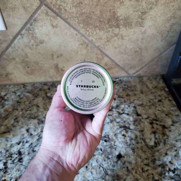 Starbucks Christmas Holiday 2020 Pale Pink Green Gradient Glitter Stainless - Picture 3 of 4
